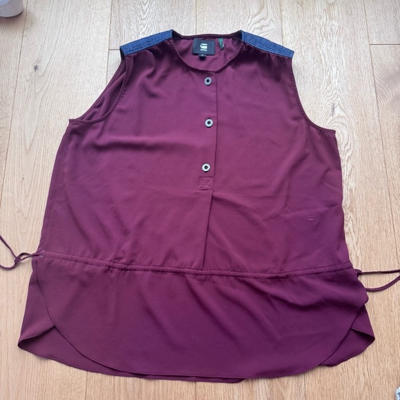 G-STAR RAW CRUSADER SLEEVELESS BLOUSE RED - S - Picture 7 of 17